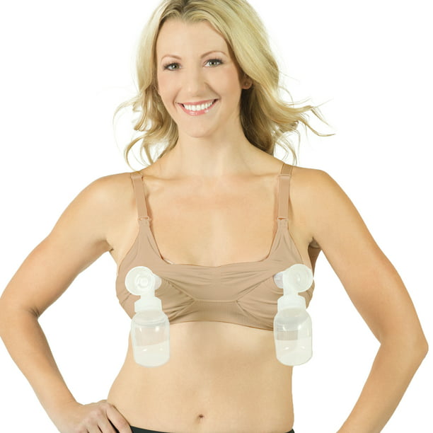 Its Back Black M Classic Pump&Nurse Nursing Bra with Built-in Hands-Free Pumping Bra and Adjustable Back Clasp
